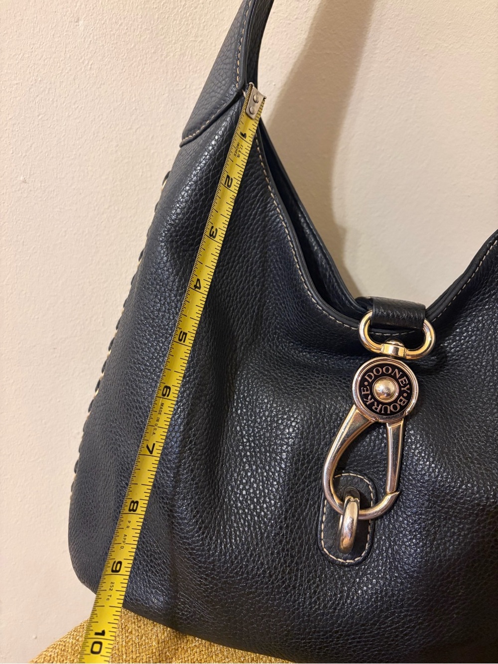 Dooney & Burke Black Leather Hobo Bag with side Hardware Detailing - Picture 12 of 12